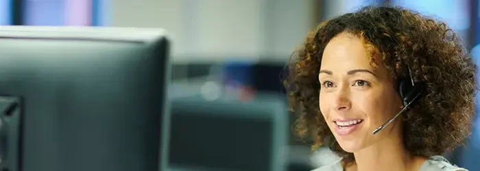 Woman using an SME phone system